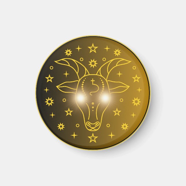 Imán Emblema de Zodíaco Capricornio | Símbolo Celestial (Frente)