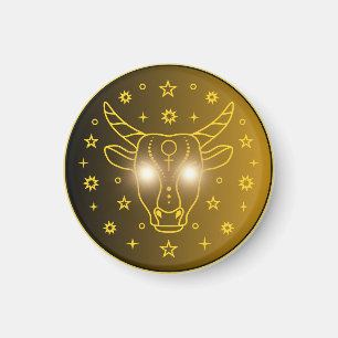 Imán Emblema de Zodíaco Tauro Símbolo Celeste Minimal