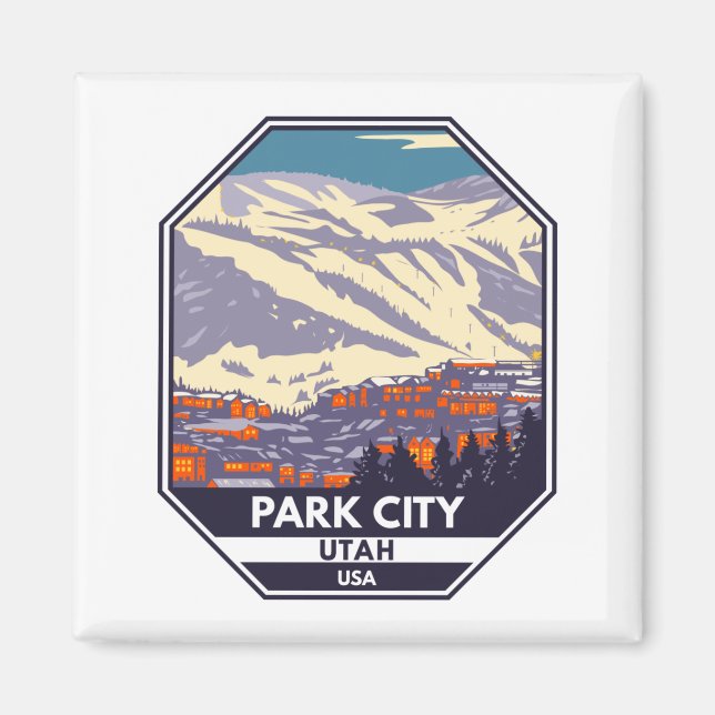 Imán Emblema del área de invierno de Park City Utah (Frente)