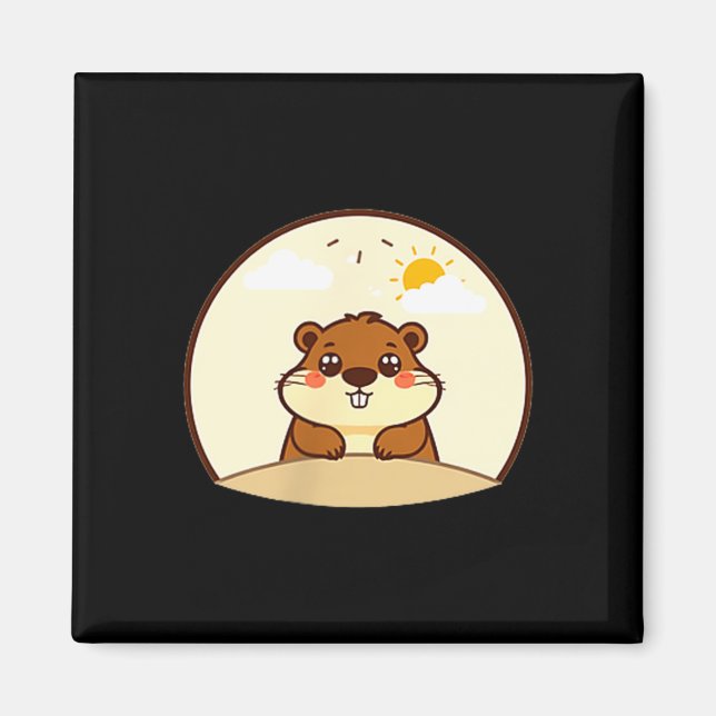 Imán Emblema del Día de la Marmota (Frente)