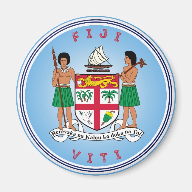 Imán Emblema del Patrimonio de Fiyi (Frente)