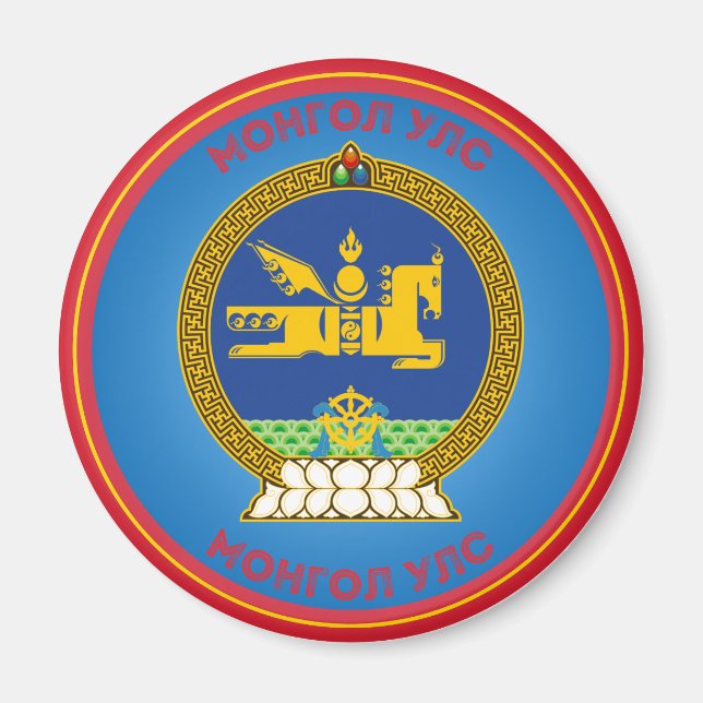Imán Emblema del Patrimonio de Mongolia (Frente)