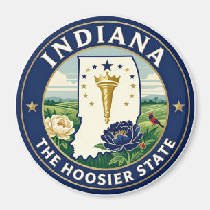 Imán Emblema del patrimonio del estado Hoosier de INDIA