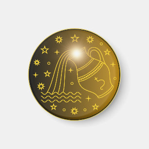 Imán Emblema del Zodiaco Acuario Símbolo Celestial Mí