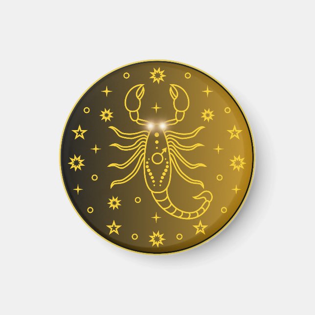 Imán Emblema del Zodiaco Escorpio | Símbolo Celestial M (Frente)