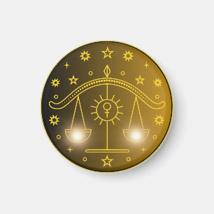 Imán Emblema del Zodiaco Libra Símbolo Celestial Míni