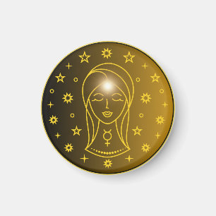 Imán Emblema del Zodiaco Virgo Símbolo Celestial Míni