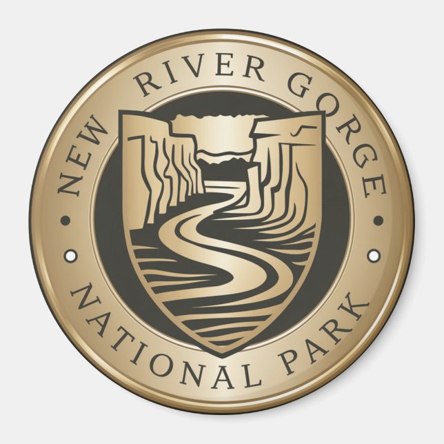 Imán Emblema dorado del Parque Nacional de la Garganta  (Frente)