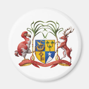 Imán emblema escudo de armas de Mauricio símbolo de la