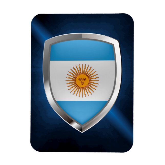 Imán Emblema metálico de Argentina (Vertical)