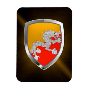 Imán Emblema metálico de Bután