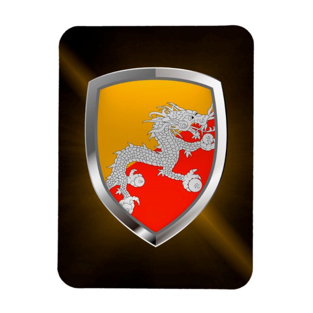 Imán Emblema metálico de Bután (Vertical)