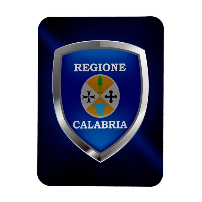 Imán Emblema metálico de Calabria (Vertical)
