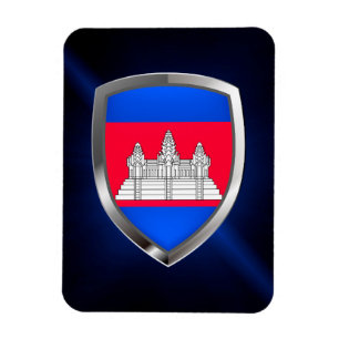 Imán Emblema metálico de Camboya