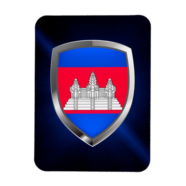 Imán Emblema metálico de Camboya (Vertical)