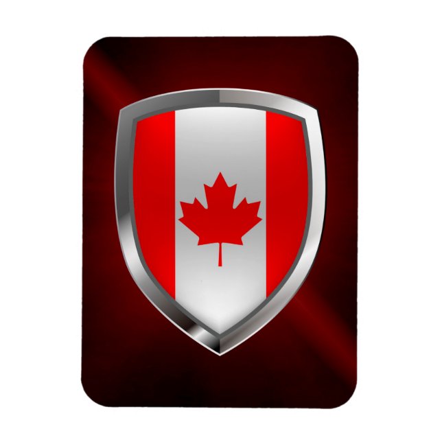 Imán Emblema metálico de Canadá (Vertical)