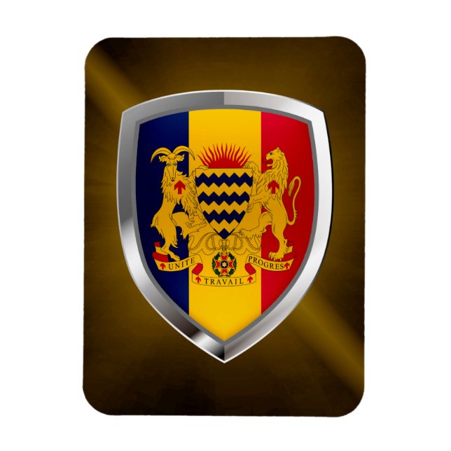 Imán Emblema metálico de Chad (Vertical)