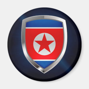 Imán Emblema metálico de Corea del Norte