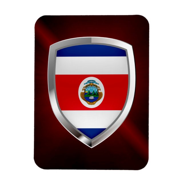 Imán Emblema metálico de Costa Rica (Vertical)