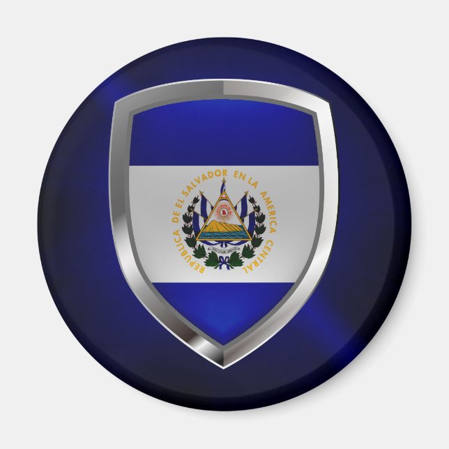 Imán Emblema metálico de El Salvador (Frente)