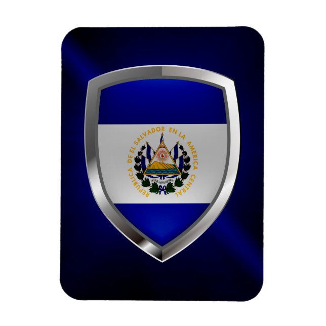 Imán Emblema metálico de El Salvador (Vertical)