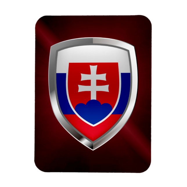 Imán Emblema metálico de Eslovaquia (Vertical)