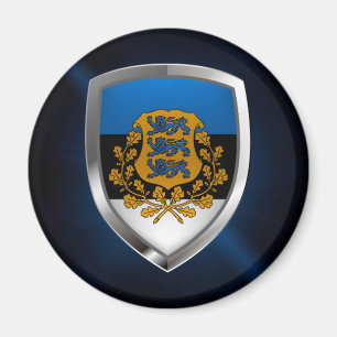 Imán Emblema metálico de Estonia
