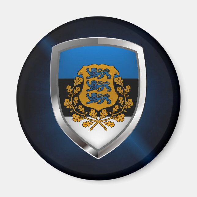 Imán Emblema metálico de Estonia (Frente)