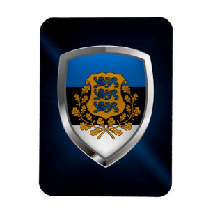 Imán Emblema metálico de Estonia