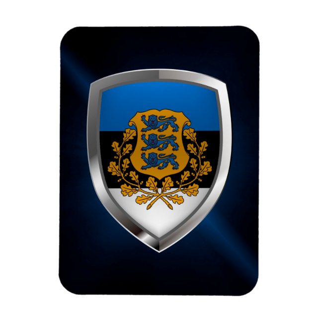Imán Emblema metálico de Estonia (Vertical)