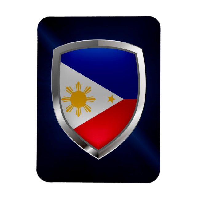 Imán Emblema metálico de Filipinas (Vertical)