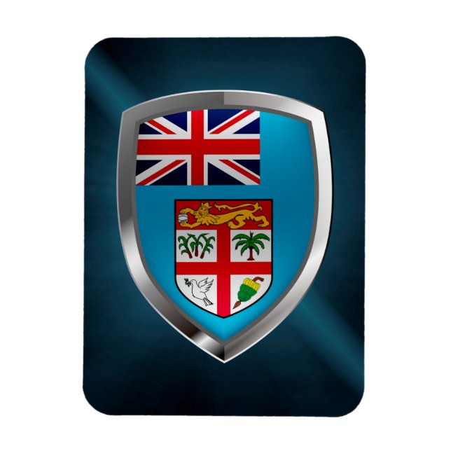 Imán Emblema metálico de Fiyi (Vertical)