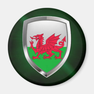 Imán Emblema metálico de Gales