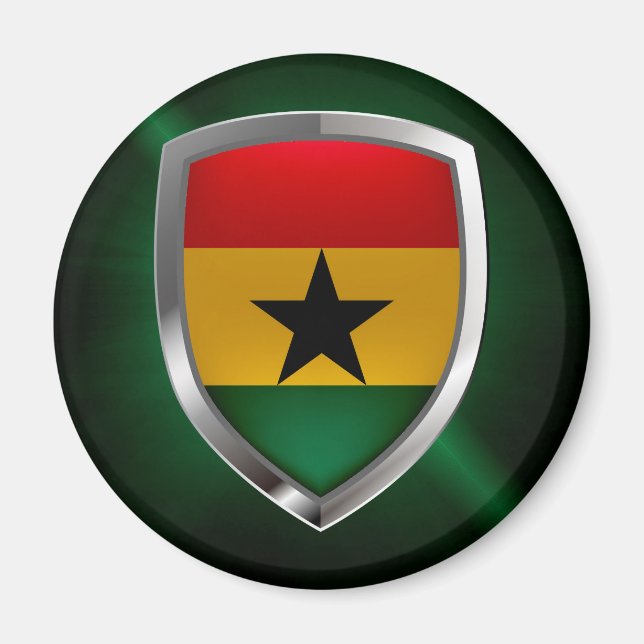 Imán Emblema metálico de Ghana (Frente)