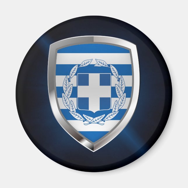 Imán Emblema metálico de Grecia (Frente)