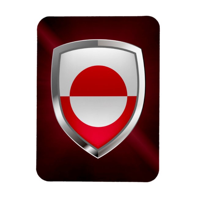 Imán Emblema metálico de Groenlandia (Vertical)