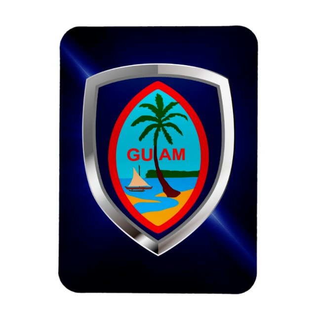 Imán Emblema metálico de Guam (Vertical)