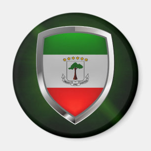 Imán Emblema metálico de Guinea Ecuatorial