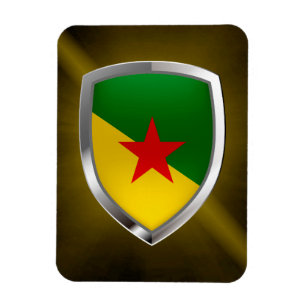 Imán Emblema metálico de Guyana Francesa