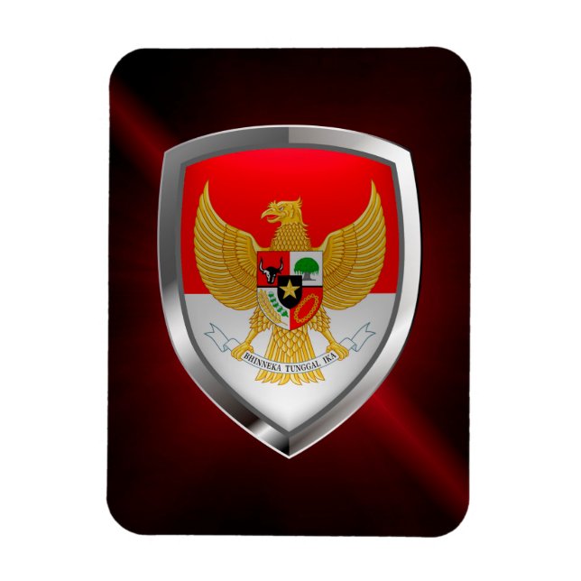 Imán Emblema metálico de Indonesia (Vertical)