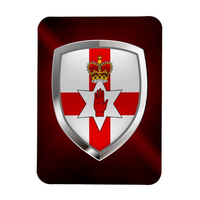 Imán Emblema metálico de Irlanda del Norte (Vertical)