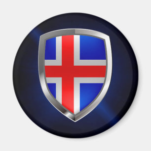 Imán Emblema metálico de Islandia