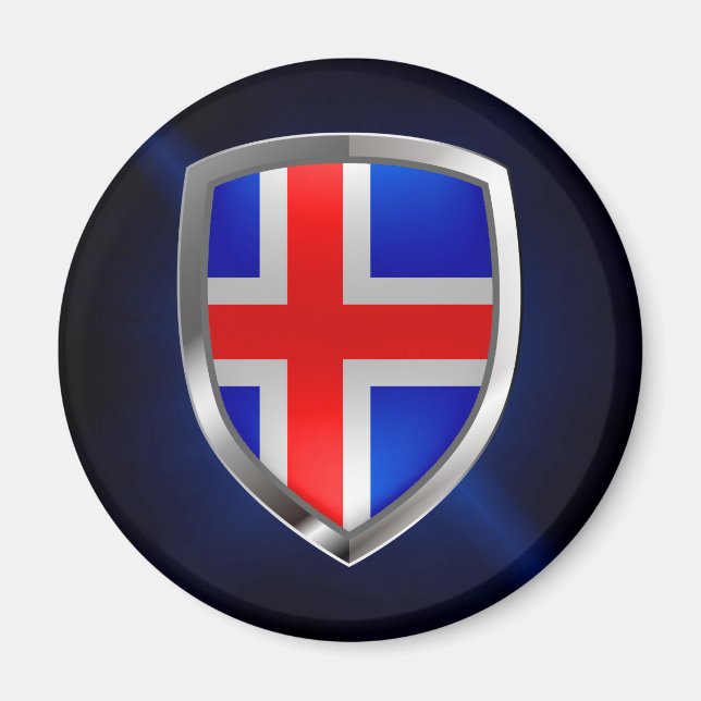 Imán Emblema metálico de Islandia (Frente)