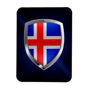 Imán Emblema metálico de Islandia
