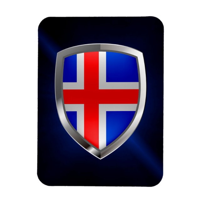 Imán Emblema metálico de Islandia (Vertical)