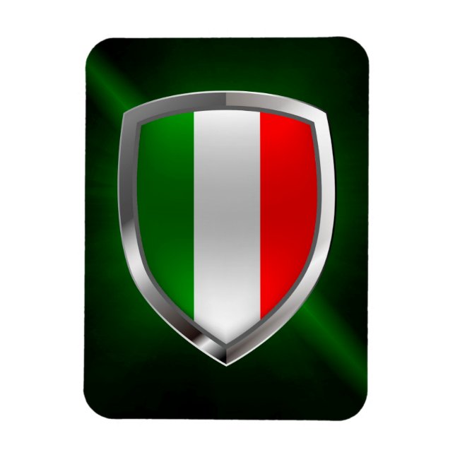 Imán Emblema metálico de Italia (Vertical)