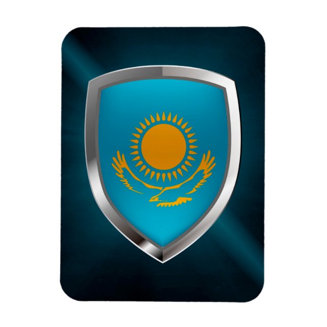 Imán Emblema metálico de Kazajistán (Vertical)