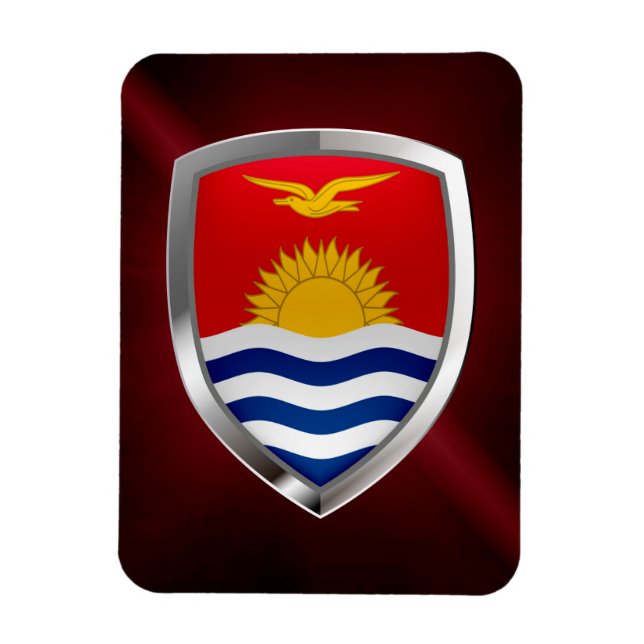 Imán Emblema metálico de Kiribati (Vertical)