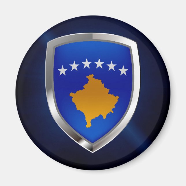 Imán Emblema metálico de Kosovo (Frente)