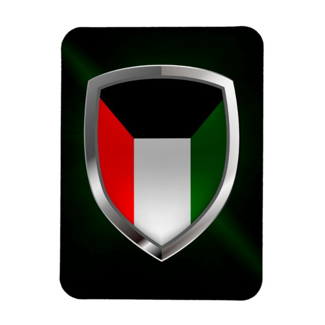 Imán Emblema metálico de Kuwait (Vertical)
